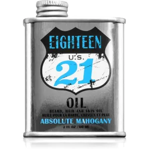 18.21 Man Made Absolute Mahogany Oil huile nourrissante cheveux visage et barbe 60 ml