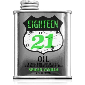 18.21 Man Made Spiced Vanilla Oil huile pour la peau, les cheveux et la barbe pour homme 60 ml
