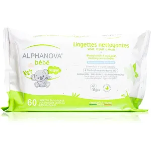 Alphanova Baby Bio lingettes nettoyantes extra-douces pour bébé 60 pcs