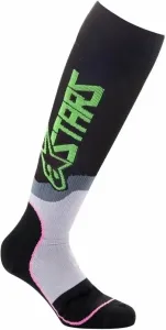 Alpinestars Chaussettes MX Plus-2 Socks Black/Green Neon/Pink Fluorescent L
