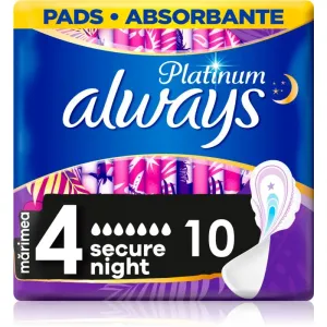 Always Platinum Secure Night Size 4 serviettes hygiéniques 10 pcs