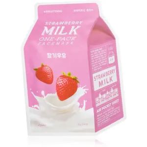 A’pieu One-Pack Milk Mask Strawberry masque tissu éclat 21 g