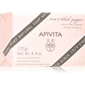 Apivita Natural Soap Rose & Black Pepper savon nettoyant solide 125 g