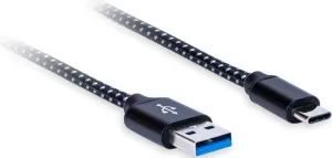 AQ Premium PC67018 1,8 m Blanc-Noir Câble USB Salut-Fi