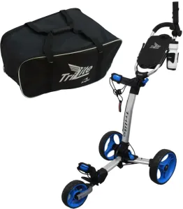 Axglo TriLite 3-Wheel Trolley Grey/Blue SET Grey/Blue Chariot de golf manuel
