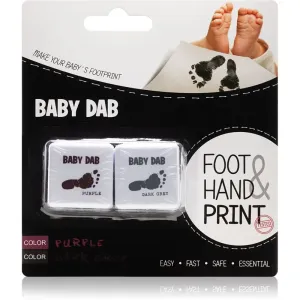 Baby Dab Foot & Hand Print Purple & Grey peinture pour empreintes d’enfants 2 pcs