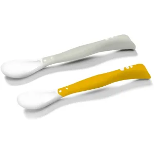 BabyOno Be Active Flexible Spoons petite cuillère Grey/Yellow 2 pcs