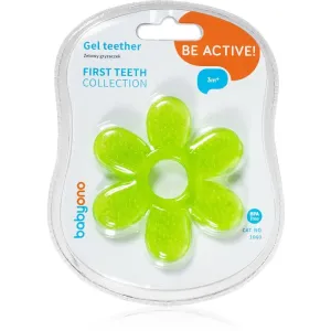BabyOno Be Active Gel Teether jouet de dentition Green Flower 1 pcs #579450