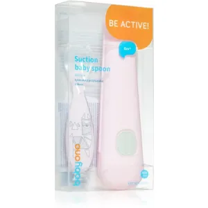 BabyOno Be Active Suction Baby Spoon petite cuillère Pink 6 m+ 1 pcs