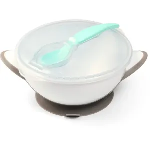 BabyOno Be Active Suction Bowl with Spoon service de table pour enfant Grey 6 m+ 2 pcs