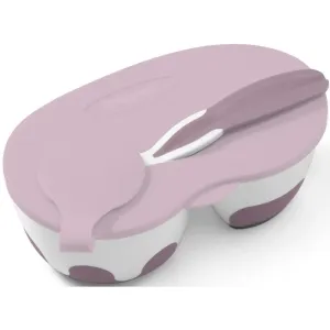 BabyOno Be Active Two-chamber Bowl with Spoon service de table pour bébés Purple