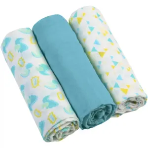 BabyOno Diaper Super Soft couches en tissu Blue 70 × 70 cm 3 pcs