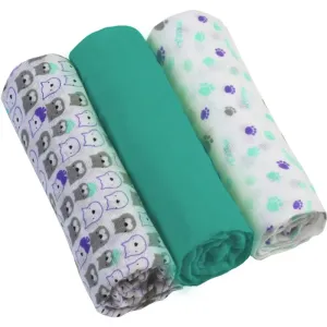 BabyOno Diaper Super Soft couches en tissu Mint 70 × 70 cm 3 pcs