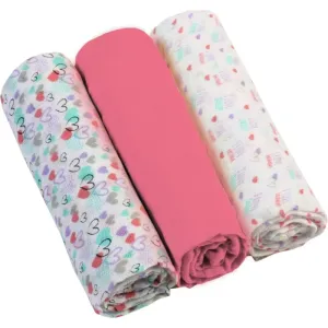 BabyOno Diaper Super Soft couches en tissu Pink 70 × 70 cm 3 pcs
