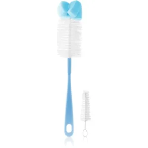 BabyOno Take Care Brush for Bottles and Teats with Mini Brush & Sponge Tip brosse de nettoyage Blue 2 pcs #646302
