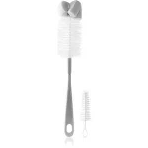 BabyOno Take Care Brush for Bottles and Teats with Mini Brush & Sponge Tip brosse de nettoyage Grey 2 pcs #577887