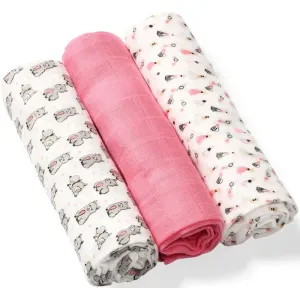 BabyOno Take Care Natural Diapers couches en tissu 70 x 70 cm Pink 3 pcs