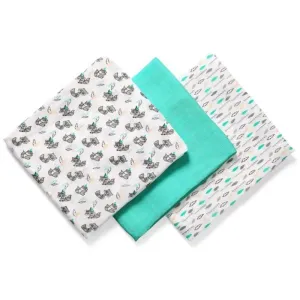 BabyOno Take Care Natural Diapers couches en tissu 70 x 70 cm Turquoise 3 pcs