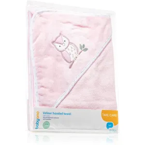 BabyOno Towel Velour serviette avec capuche Pink 100x100 cm