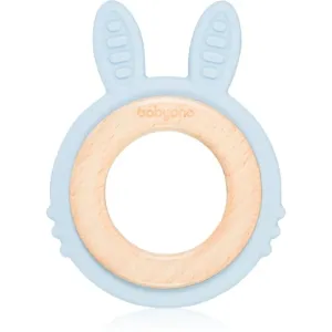 BabyOno Wooden & Silicone Teether jouet de dentition Bunny 1 pcs