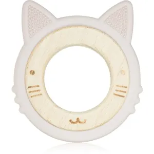 BabyOno Wooden & Silicone Teether jouet de dentition Kitten 1 pcs
