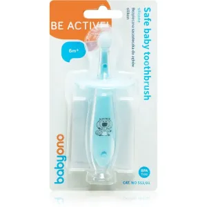 BabyOno Safe Baby Toothbrush brosse à dents pour enfant 6m+ Blue 1 pcs