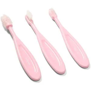 BabyOno Toothbrush brosse à dents pour enfants Pink 3 pcs