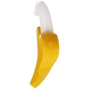 Bam-Bam Teether brosse à dents en silicone avec anneau de dentition 4m+ Banan 1 pcs