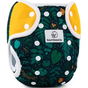 Bamboolik DUO Diaper Cover culotte haute lavable à boutons-pression Emerald Forest + Saffron