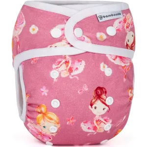 Bamboolik Night Fitted Diaper with Absorbing Insert couche-culotte lavable avec insert à boutons-pression Ballerinas