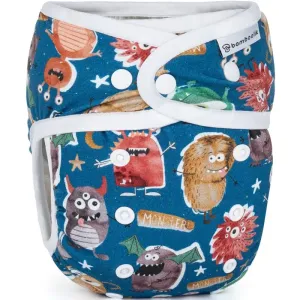 Bamboolik Night Fitted Diaper with Absorbing Insert couche-culotte lavable avec insert à boutons-pression Monsters
