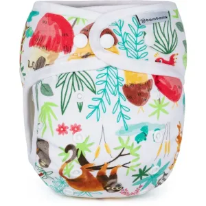 Bamboolik Night Fitted Diaper with Absorbing Insert couche-culotte lavable avec insert à boutons-pression Safari