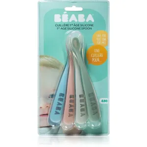 Beaba Silicone Spoon Set of 4 ergonomic silicone spoons petite cuillère Eucalyptus 4 pcs