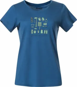 Bergans Graphic Wool Tee Women North Sea Blue/Jade Green/Navy Blue L T-shirt outdoor