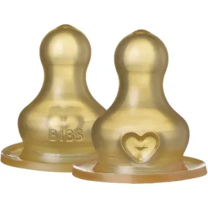 BIBS Baby Glass Bottle Latex Nipple tétine de biberon Medium Flow 2 pcs