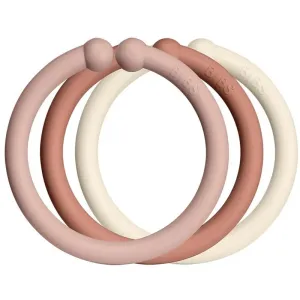 BIBS Loops anneaux de suspension Blush / Woodchuck / Ivory 12 pcs