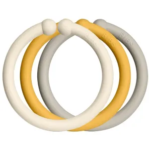 BIBS Loops anneaux de suspension Ivory / Honey Bee / Sand 12 pcs