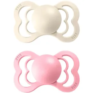 BIBS Supreme Natural Rubber Size 1: 0+ months tétine Ivory / Baby Pink 2 pcs