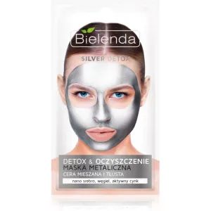 Bielenda Metallic Masks Silver Detox masque détoxifiant et purifiant pour peaux grasses et mixtes 8 g