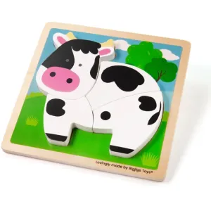 Bigjigs Toys Chunky Lift-Out Puzzle Cow jeu de formes en bois 12 m+ 1 pcs