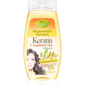 Bione Cosmetics Keratin + Argan shampoing régénérant pour des cheveux brillants et doux 260 ml