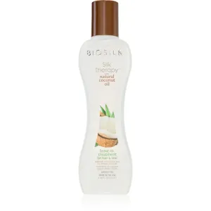 Biosilk Silk Therapy Natural Coconut Oil soin hydratant sans rinçage pour cheveux et corps 67 ml