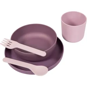 Bo Jungle Tableware Set service de table pour enfant Pink/Purple 5 pcs