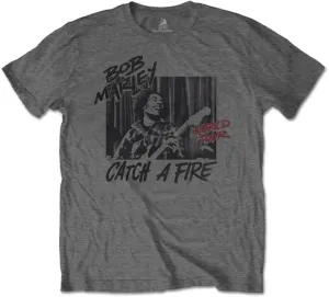 Bob Marley T-shirt Catch A Fire World Tour Unisex Grey L