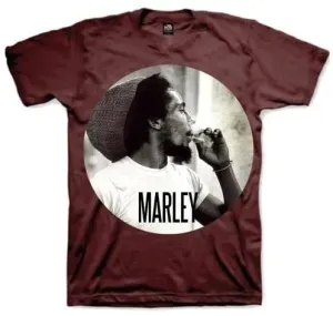 Bob Marley T-shirt Unisex Smokin Circle Brown L