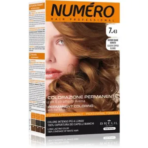 Brelil Numéro Permanent Coloring coloration cheveux teinte 7.43 Golden Copper Blonde 125 ml