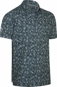 Callaway Mens All Over Outline Floral Print Polo Caviar L