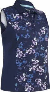 Callaway Women Allover Butterfly Floral Printed Polo Peacoat XS