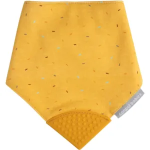 Canpol babies Cloth Bib with Teether bavoir avec anneau de dentition Yellow 1 pcs