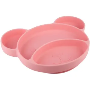Canpol babies Suction plate Bear assiette à compartiments avec ventouse Pink 500 ml